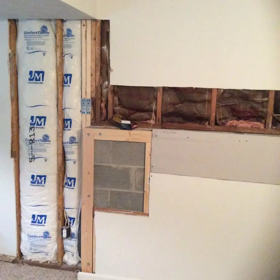 Wall insulation replacement during Basement Flood Cleanup in Bristol